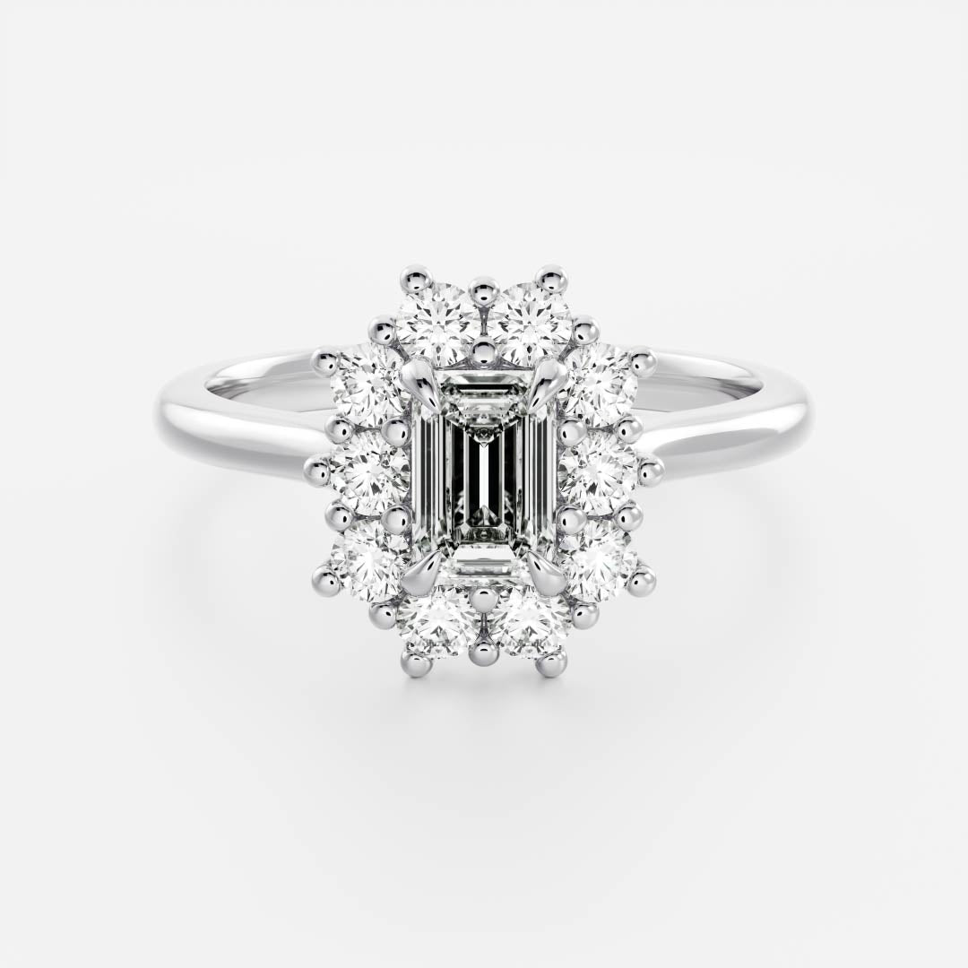 Marquise Cut Cluster Styled Lab Grown Diamond Engagement Ring