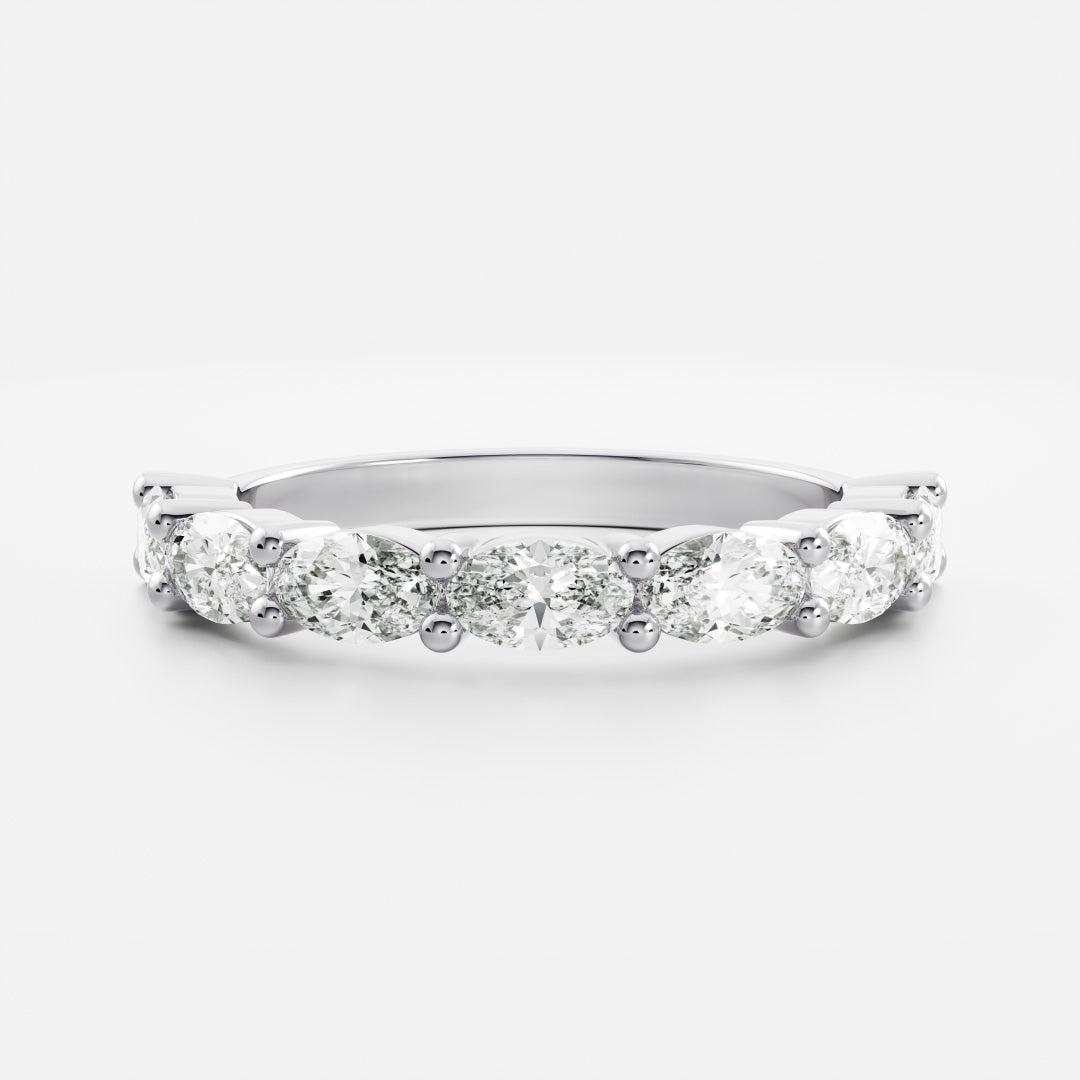 0.25 TCW Round Shaped Half Eternity Lab Grown Diamond Wedding Band