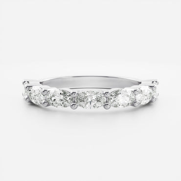 0.25 TCW Round Shaped Half Eternity Lab Grown Diamond Wedding Band