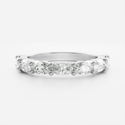 0.25 TCW Round Shaped Half Eternity Lab Grown Diamond Wedding Band