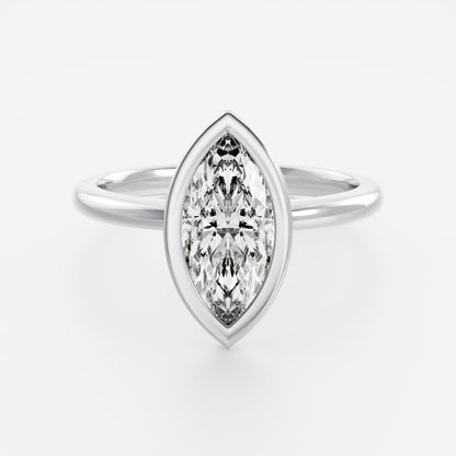 Marquise Cut Cluster Styled Lab Grown Diamond Engagement Ring