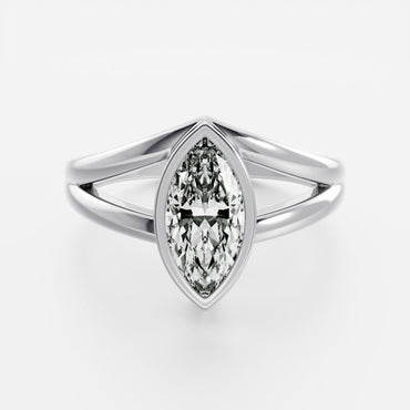 Marquise Cut Cluster Styled Lab Grown Diamond Engagement Ring