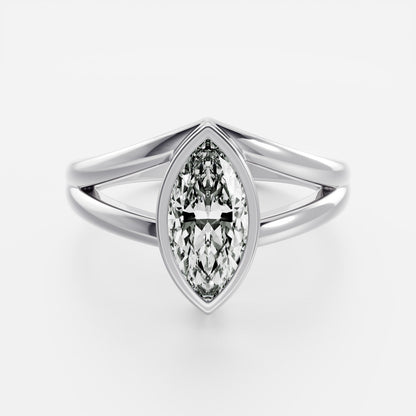 Marquise Cut Cluster Styled Lab Grown Diamond Engagement Ring