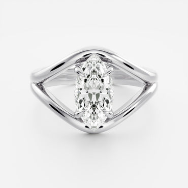 Marquise Cut Cluster Styled Lab Grown Diamond Engagement Ring