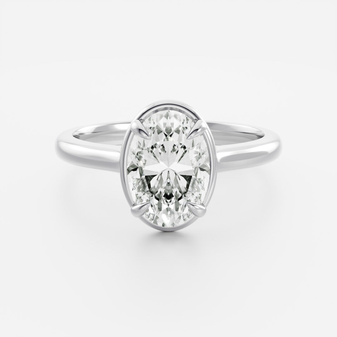 Marquise Cut Cluster Styled Lab Grown Diamond Engagement Ring