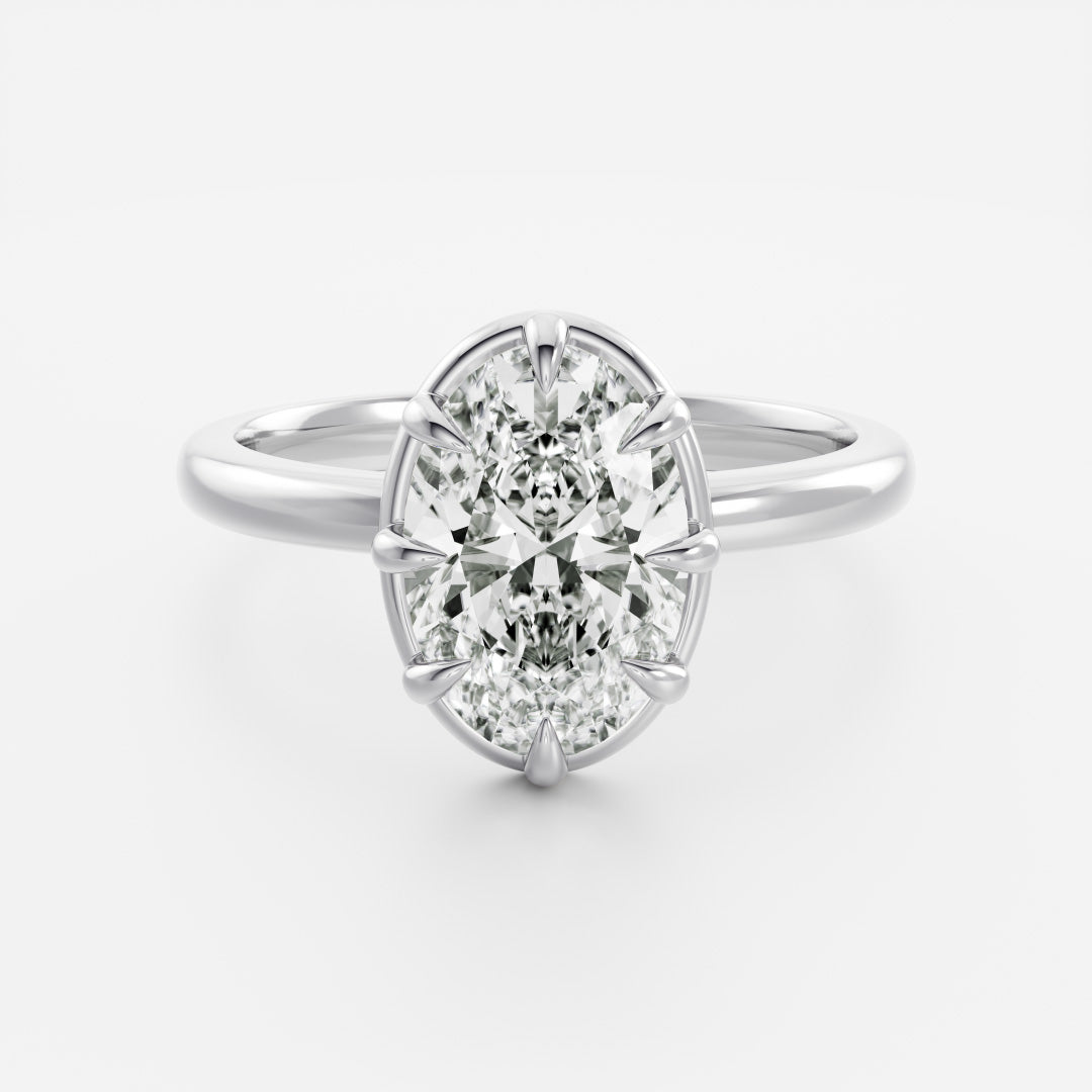 Marquise Cut Cluster Styled Lab Grown Diamond Engagement Ring