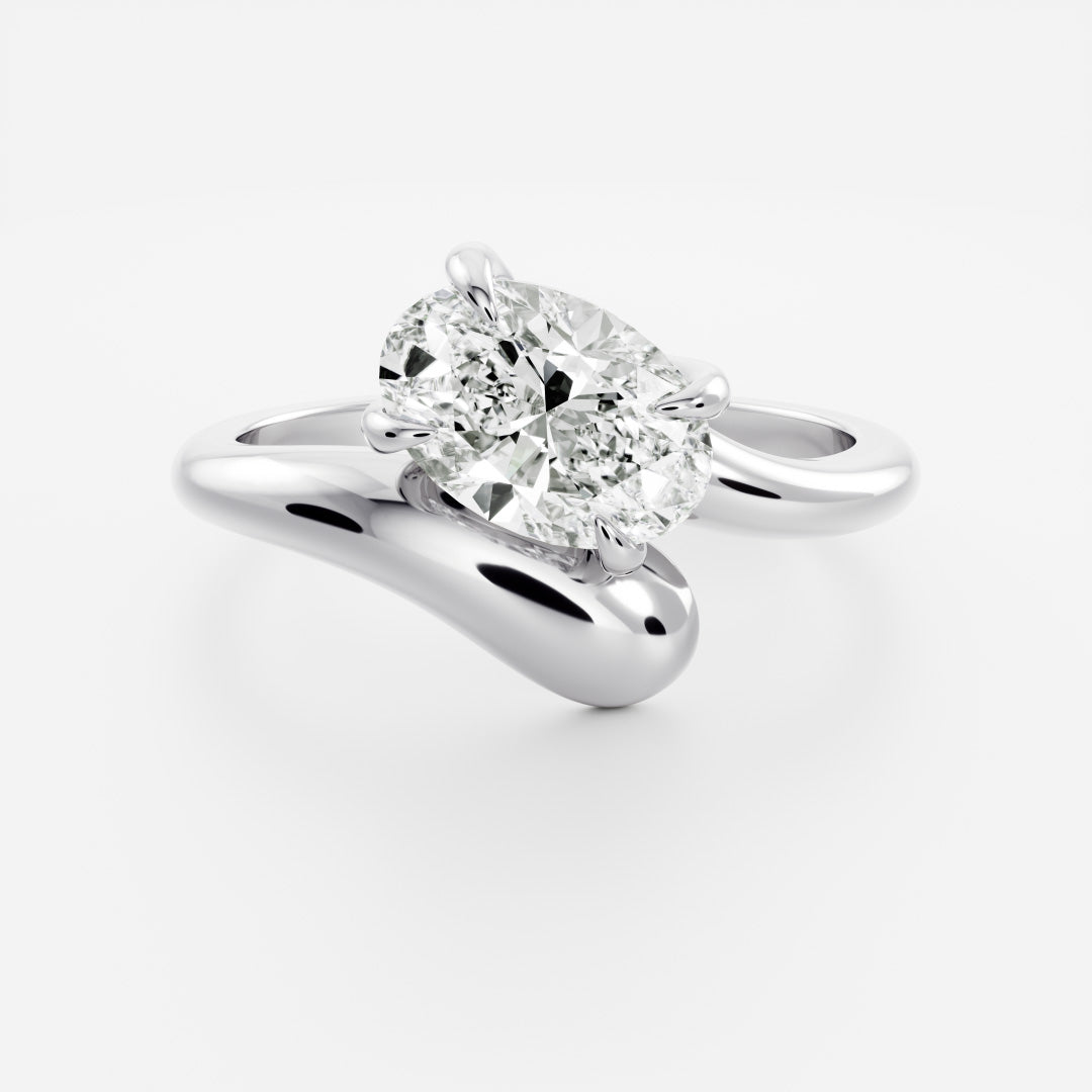 Marquise Cut Cluster Styled Lab Grown Diamond Engagement Ring