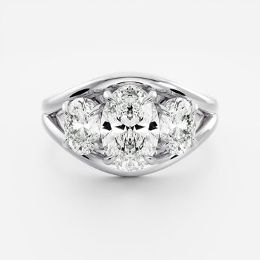Marquise Cut Cluster Styled Lab Grown Diamond Engagement Ring