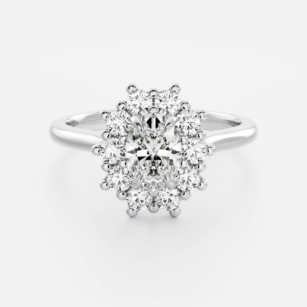 Marquise Cut Cluster Styled Lab Grown Diamond Engagement Ring