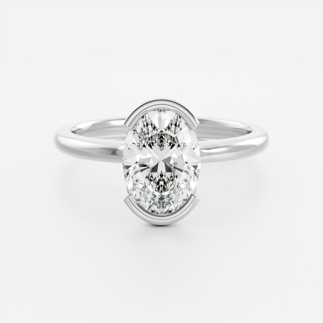 Marquise Cut Cluster Styled Lab Grown Diamond Engagement Ring