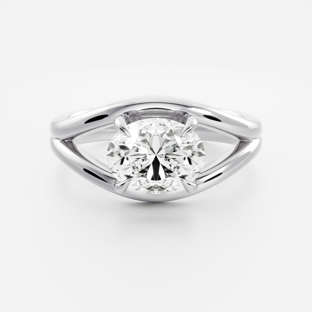 Marquise Cut Cluster Styled Lab Grown Diamond Engagement Ring
