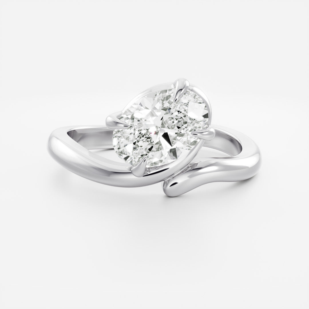 Marquise Cut Cluster Styled Lab Grown Diamond Engagement Ring