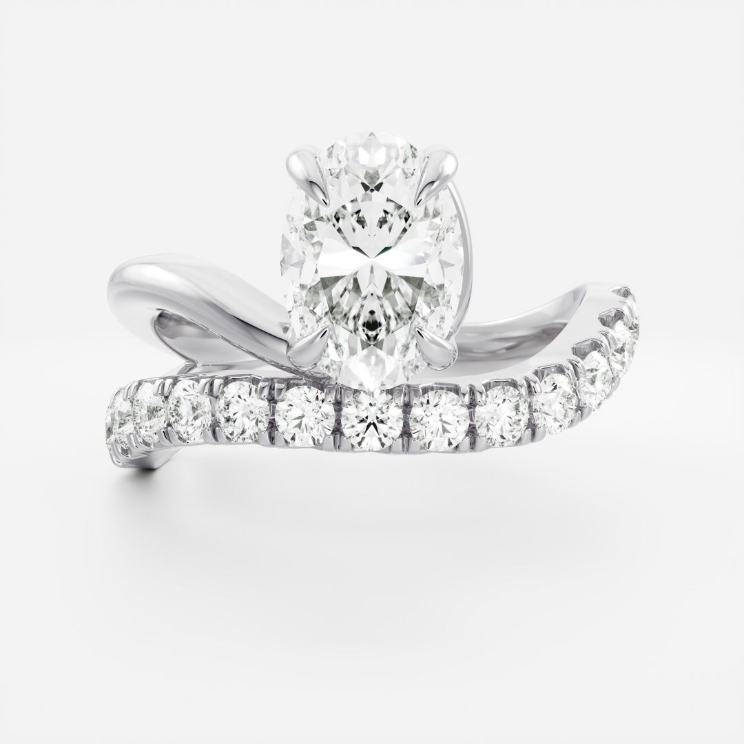 Marquise Cut Cluster Styled Lab Grown Diamond Engagement Ring