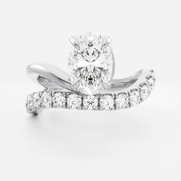 Marquise Cut Cluster Styled Lab Grown Diamond Engagement Ring
