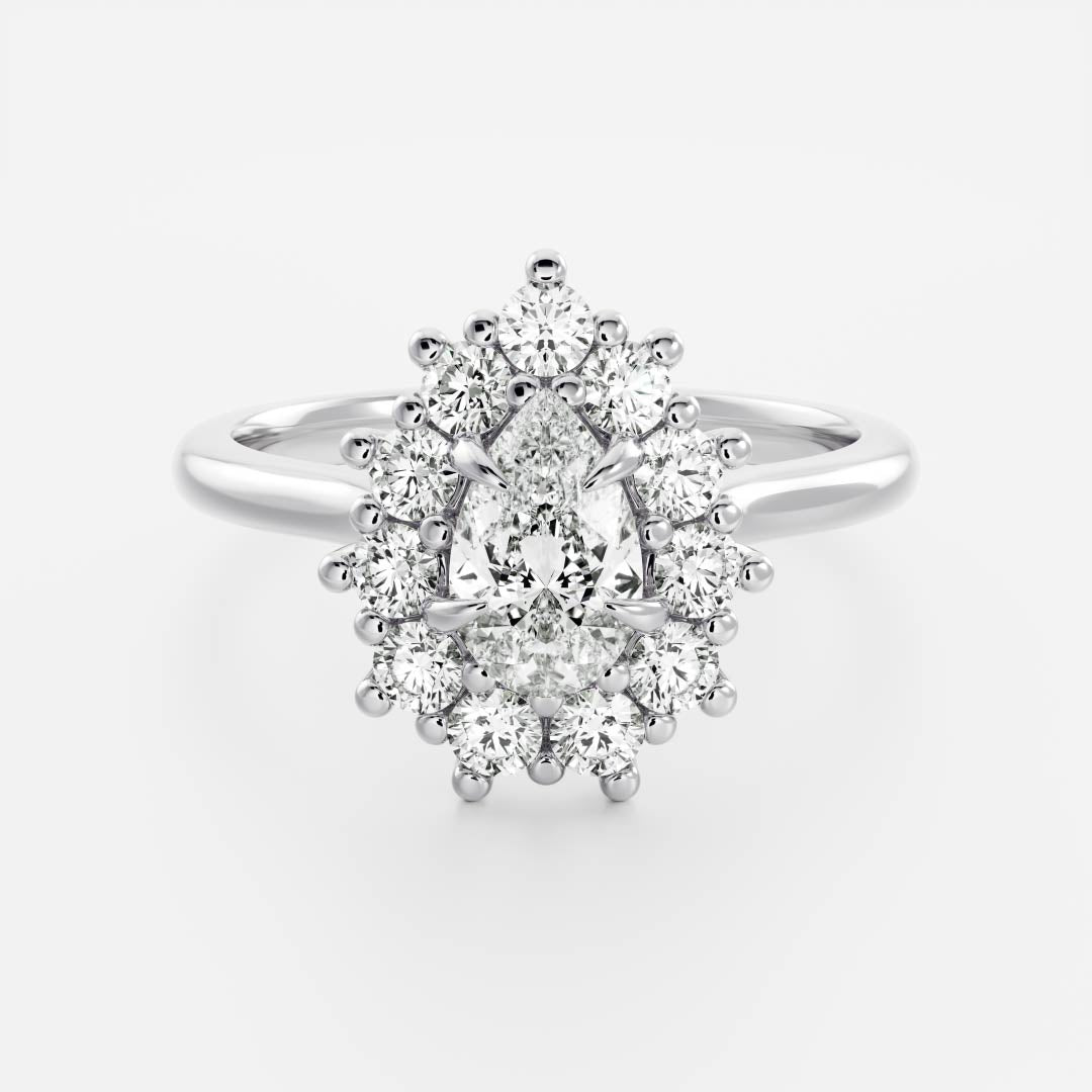 Marquise Cut Cluster Styled Lab Grown Diamond Engagement Ring