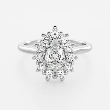 Marquise Cut Cluster Styled Lab Grown Diamond Engagement Ring