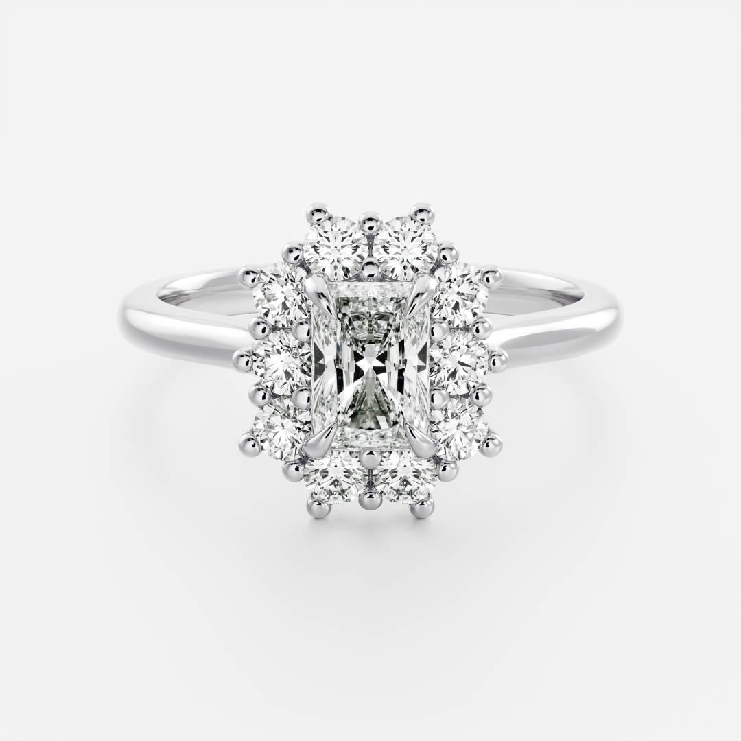 Marquise Cut Cluster Styled Lab Grown Diamond Engagement Ring