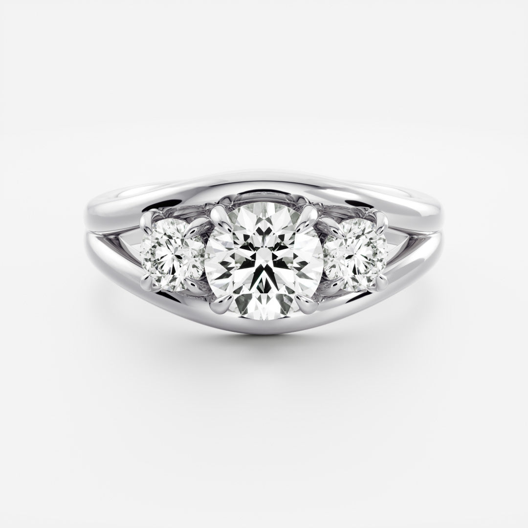 Marquise Cut Cluster Styled Lab Grown Diamond Engagement Ring