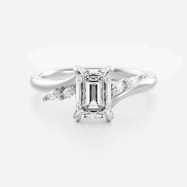 Marquise Cut Cluster Styled Lab Grown Diamond Engagement Ring