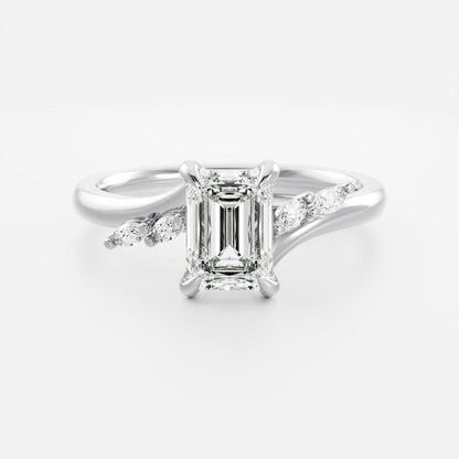 Marquise Cut Cluster Styled Lab Grown Diamond Engagement Ring