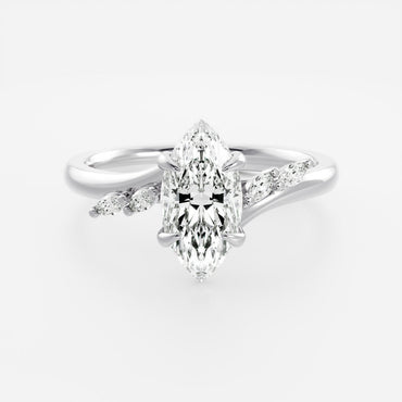 Marquise Cut Cluster Styled Lab Grown Diamond Engagement Ring