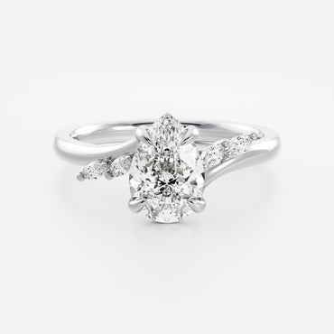 Marquise Cut Cluster Styled Lab Grown Diamond Engagement Ring