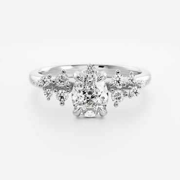 Marquise Cut Cluster Styled Lab Grown Diamond Engagement Ring