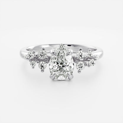 Marquise Cut Cluster Styled Lab Grown Diamond Engagement Ring