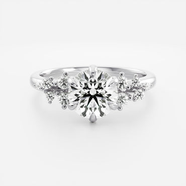 Marquise Cut Cluster Styled Lab Grown Diamond Engagement Ring