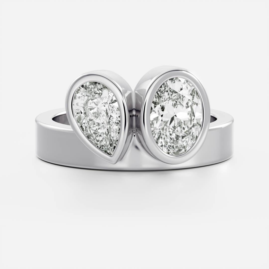 Marquise Cut Cluster Styled Lab Grown Diamond Engagement Ring