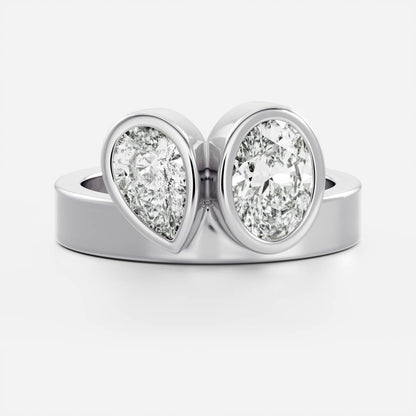 Marquise Cut Cluster Styled Lab Grown Diamond Engagement Ring