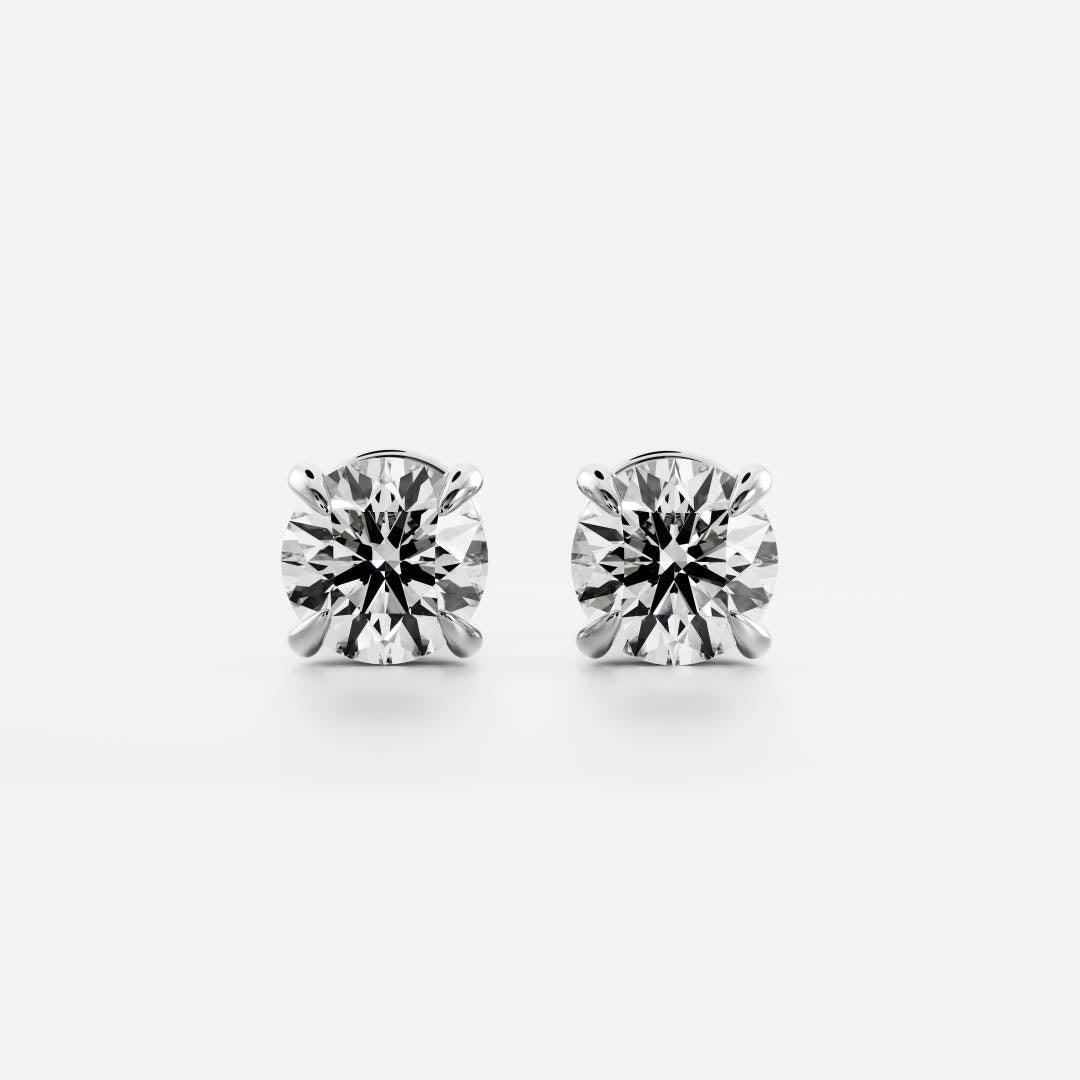 0.50 TCW Round Cut Lab Grown Diamond Stud Earrings in Gold