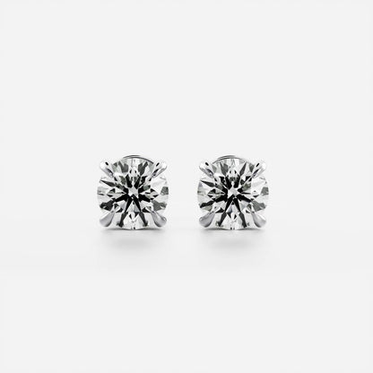 0.50 TCW Round Cut Lab Grown Diamond Stud Earrings in Gold
