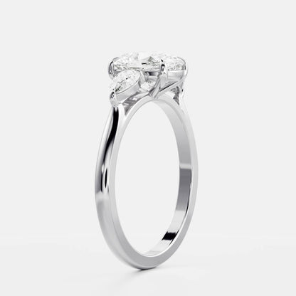 Marquise Cut Cluster Styled Lab Grown Diamond Engagement Ring