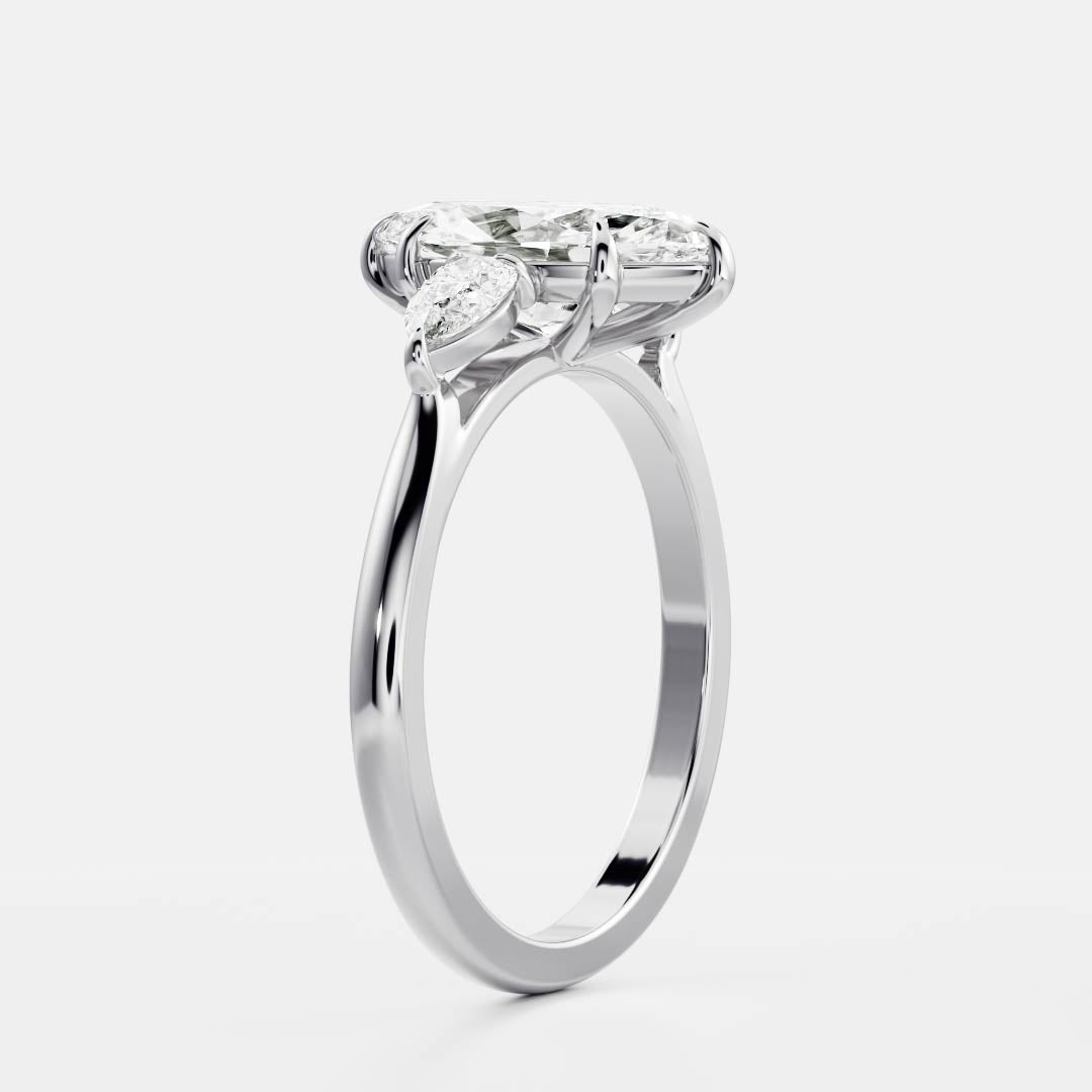Marquise Cut Cluster Styled Lab Grown Diamond Engagement Ring