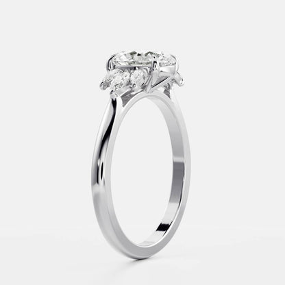 Marquise Cut Cluster Styled Lab Grown Diamond Engagement Ring