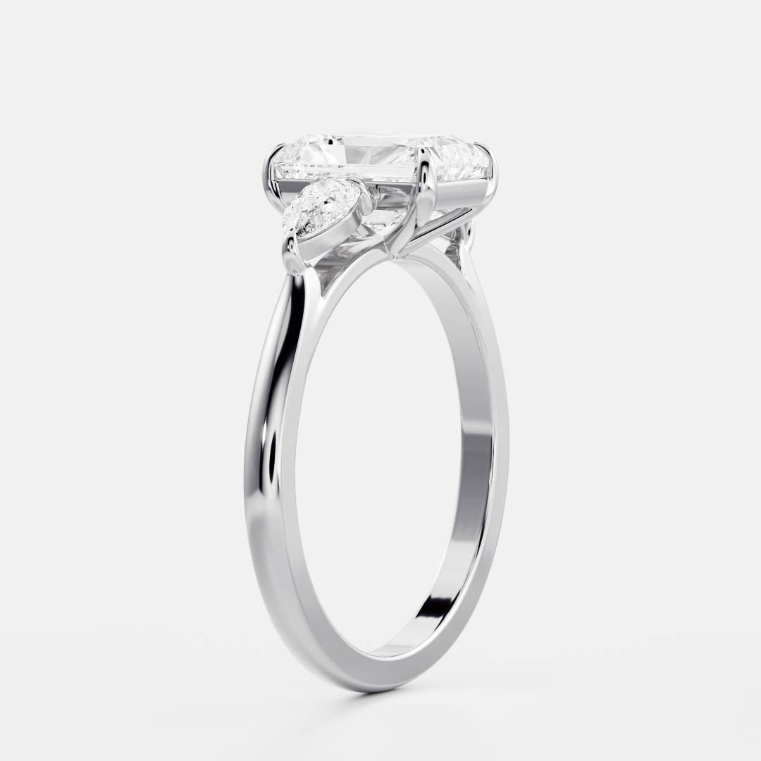 Marquise Cut Cluster Styled Lab Grown Diamond Engagement Ring