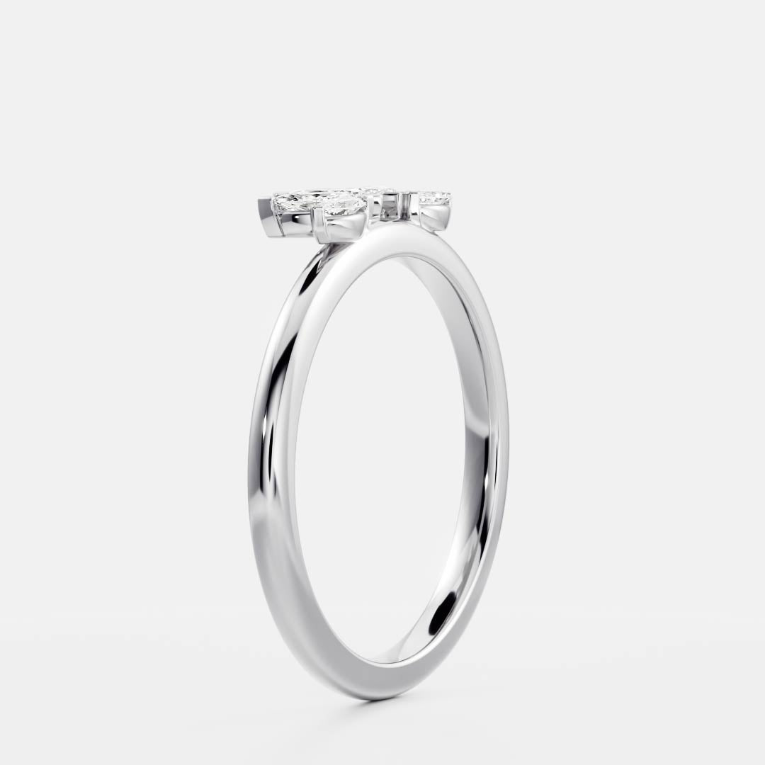 0.25 TCW Round Shaped Half Eternity Lab Grown Diamond Wedding Band