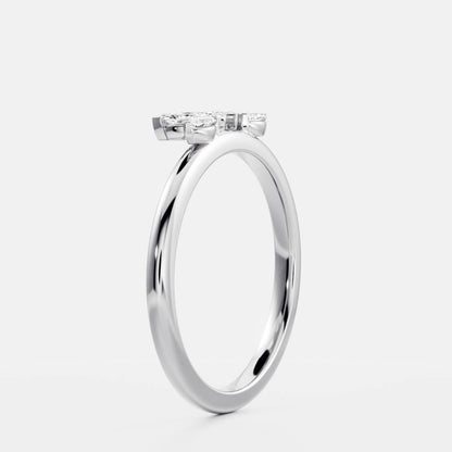 0.25 TCW Round Shaped Half Eternity Lab Grown Diamond Wedding Band