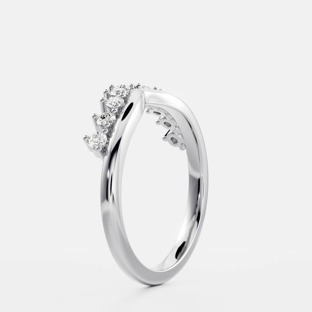 0.25 TCW Round Shaped Half Eternity Lab Grown Diamond Wedding Band