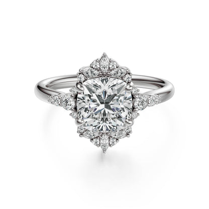 Marquise Shaped Three Stone Lab Grown Diamond Engagement Ring