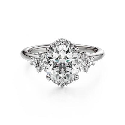 Marquise Shaped Three Stone Lab Grown Diamond Engagement Ring