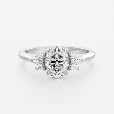 Marquise Cut Cluster Styled Lab Grown Diamond Engagement Ring