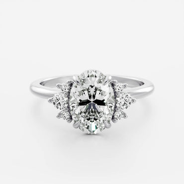 Marquise Cut Cluster Styled Lab Grown Diamond Engagement Ring