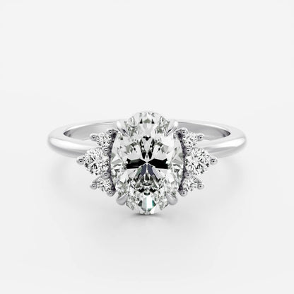 Marquise Cut Cluster Styled Lab Grown Diamond Engagement Ring