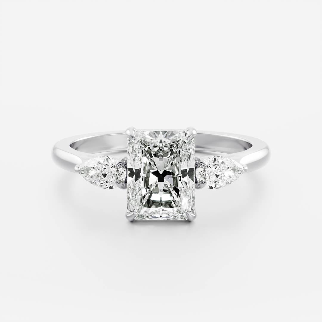 Marquise Cut Cluster Styled Lab Grown Diamond Engagement Ring