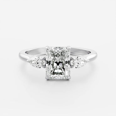 Marquise Cut Cluster Styled Lab Grown Diamond Engagement Ring
