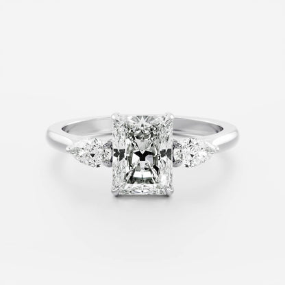 Marquise Cut Cluster Styled Lab Grown Diamond Engagement Ring