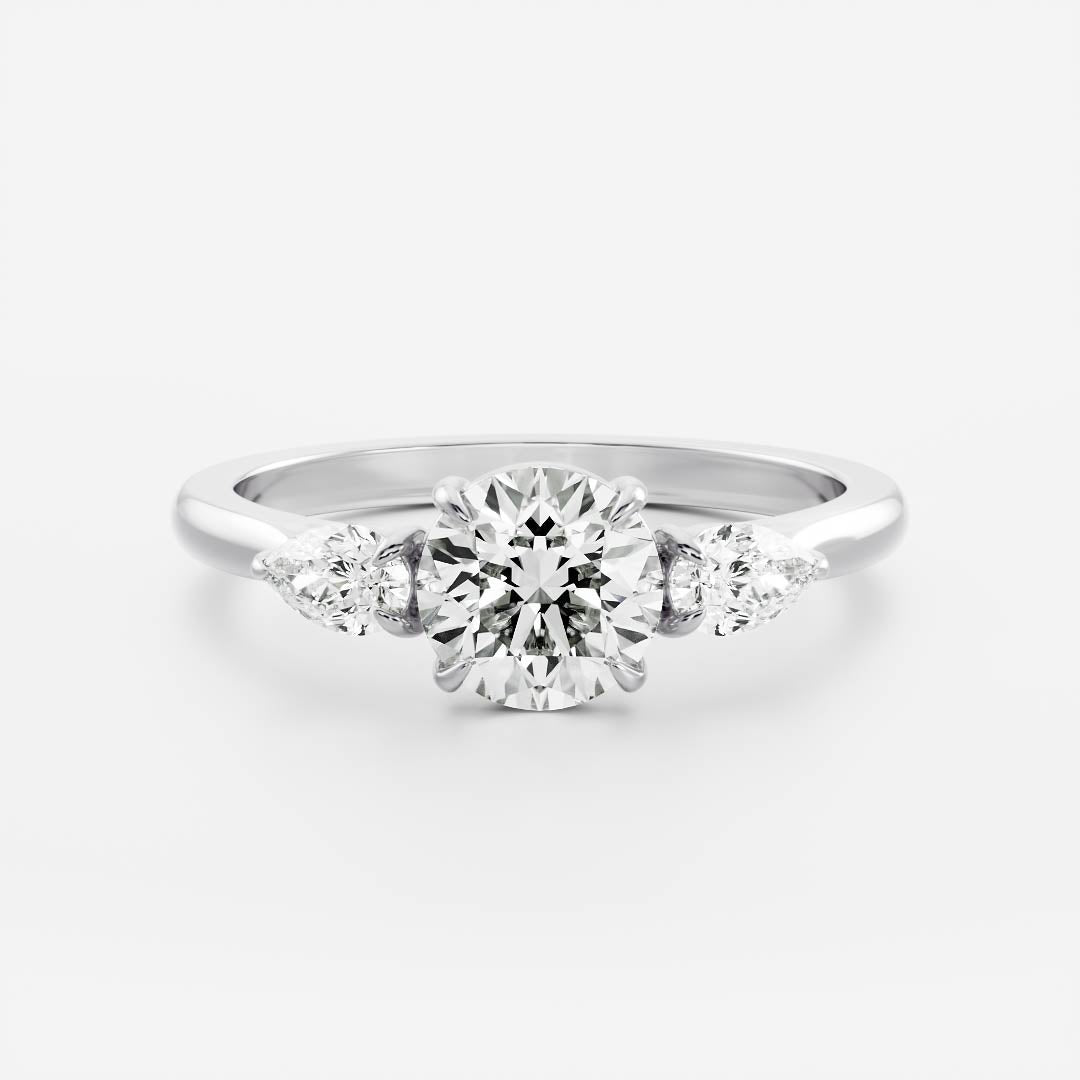Marquise Cut Cluster Styled Lab Grown Diamond Engagement Ring