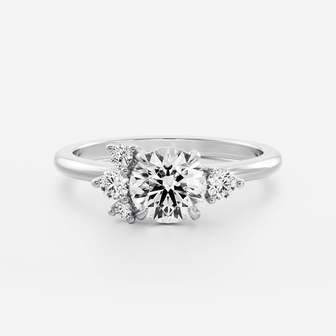 Marquise Cut Cluster Styled Lab Grown Diamond Engagement Ring